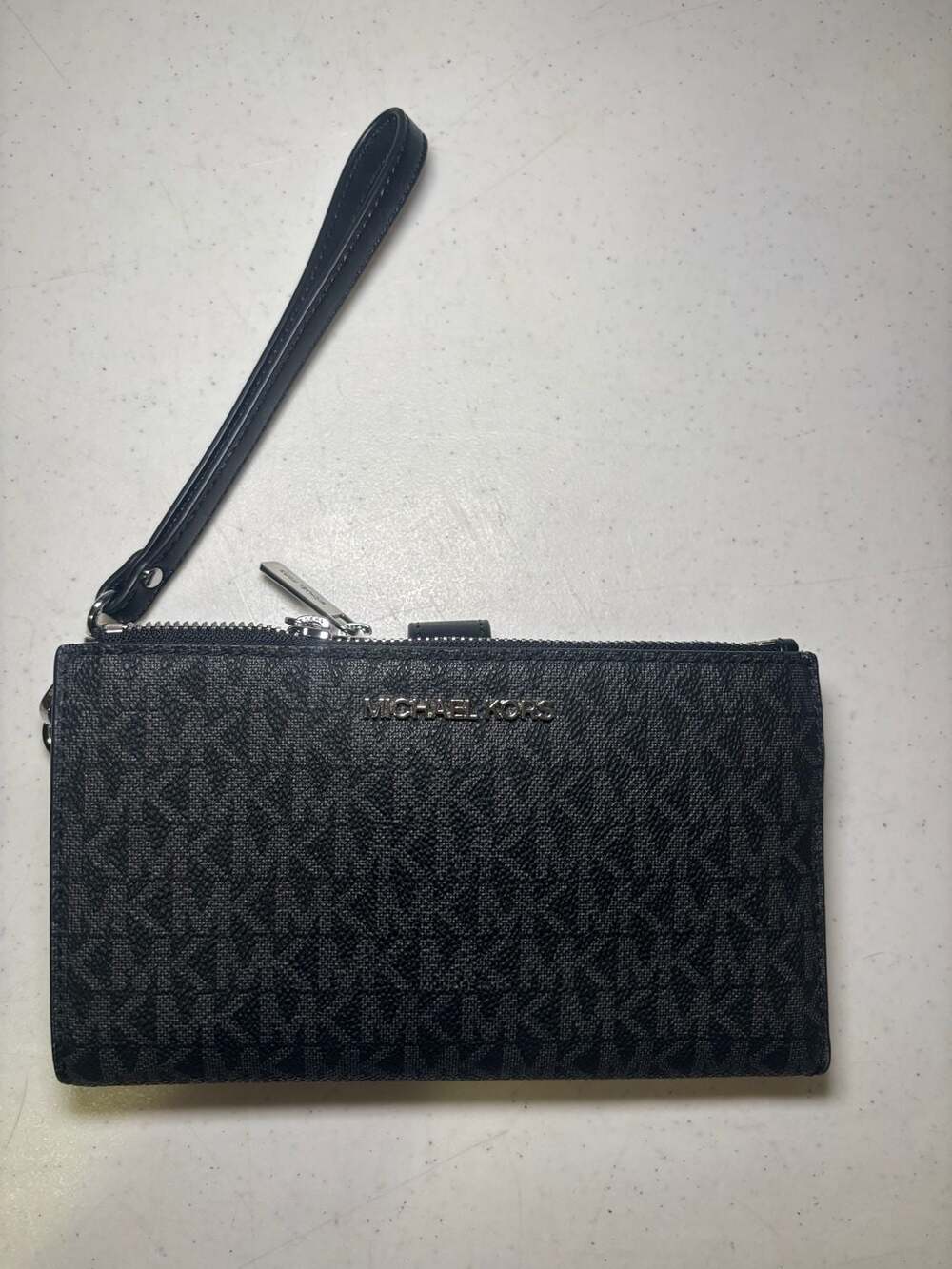 Michael Kors Jet Set Travel Large Double Zip Wristlet Wallet Black